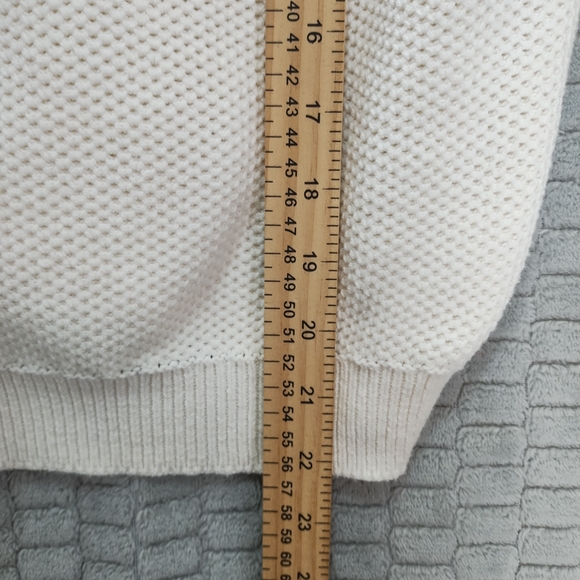 Ann Taylor Knit Cream V-Neck Cardigan Half Ruffle Sleeves-Sz S - Picture 8 of 8